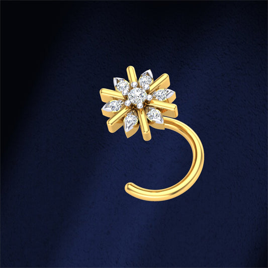 Radiant Starburst Diamond Nose Pin