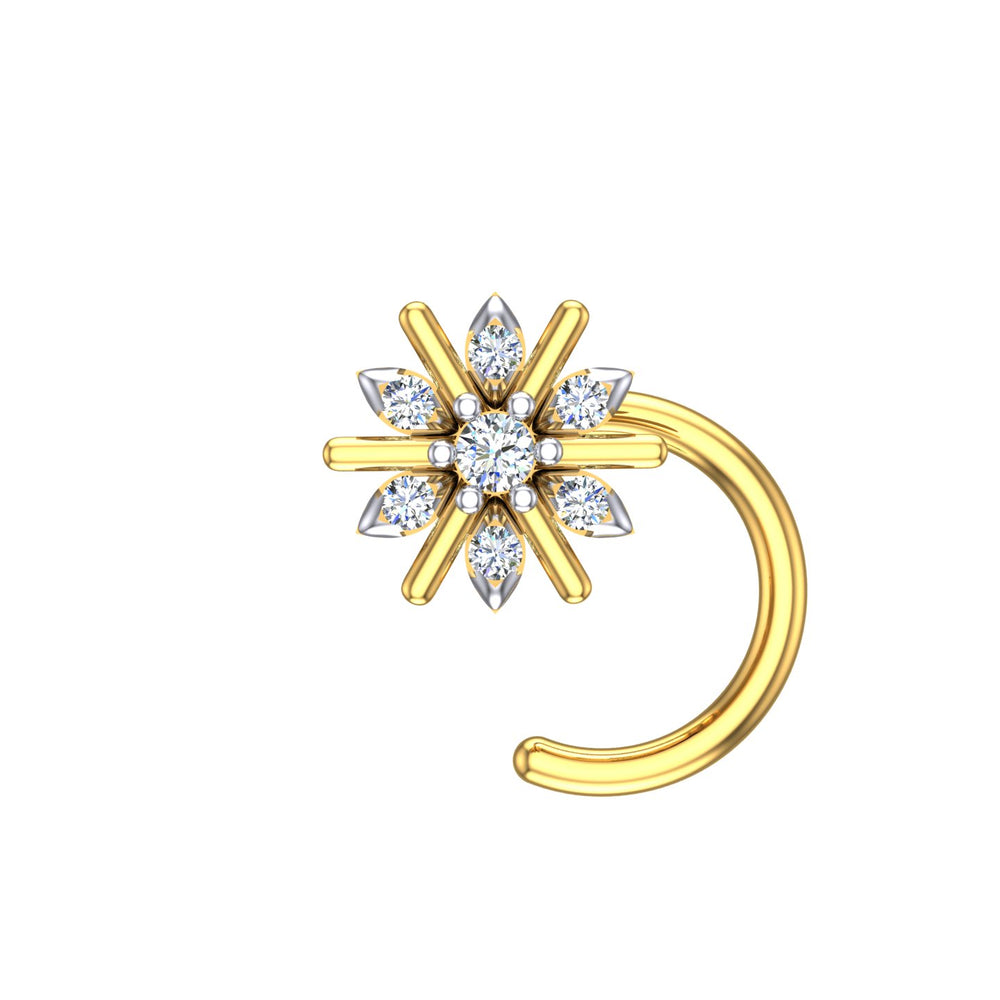 Radiant Starburst Diamond Nose Pin