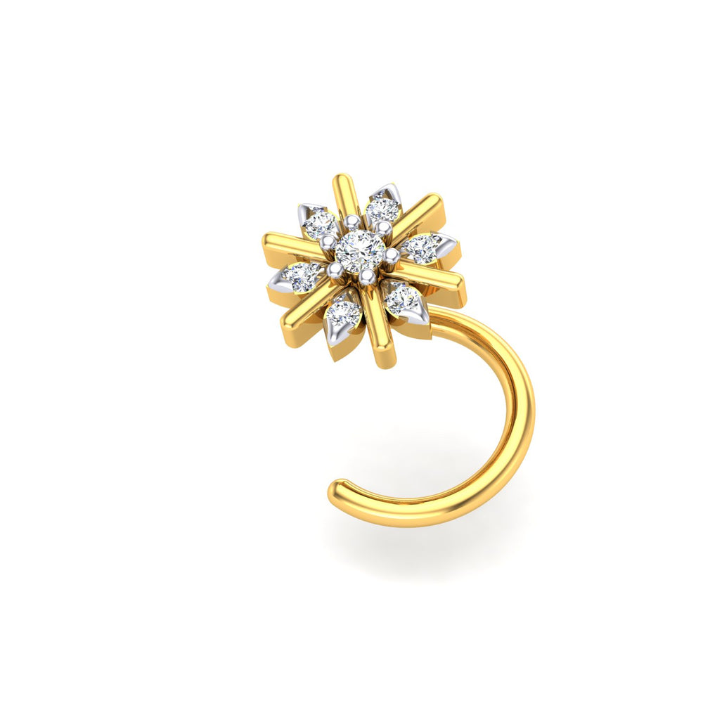 Radiant Starburst Diamond Nose Pin