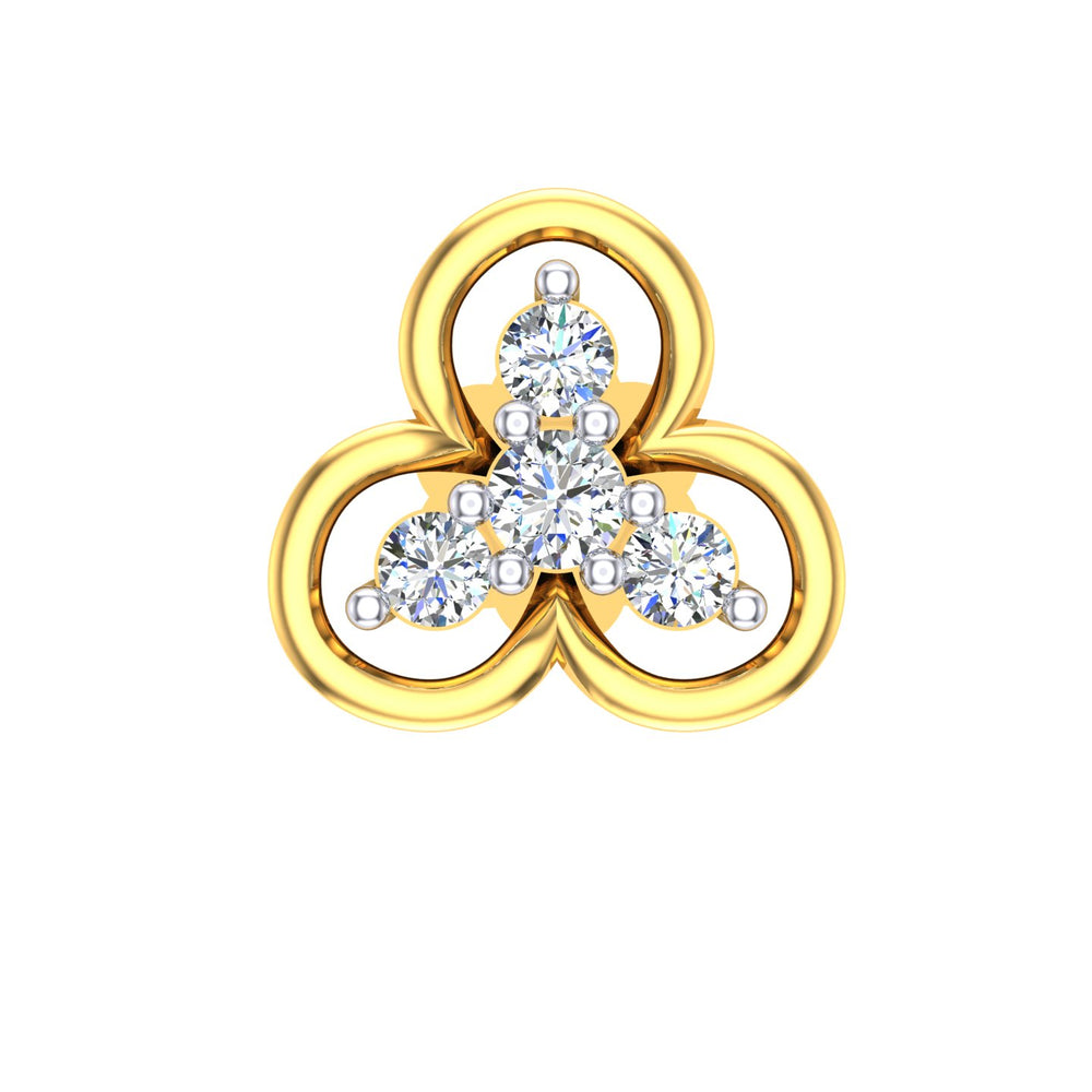 Trinity Bloom Diamond Nose Pin