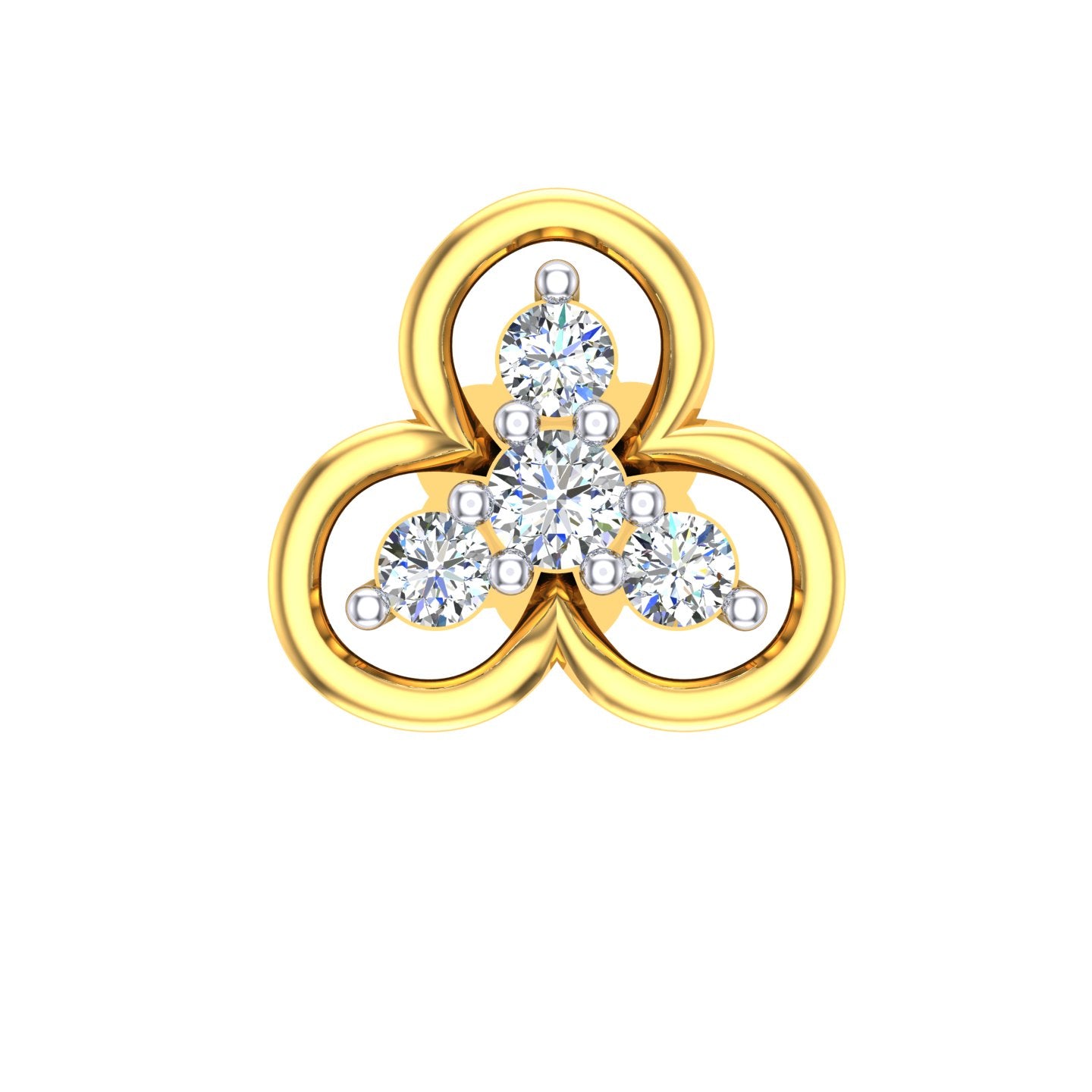 Trinity Bloom Diamond Nose Pin