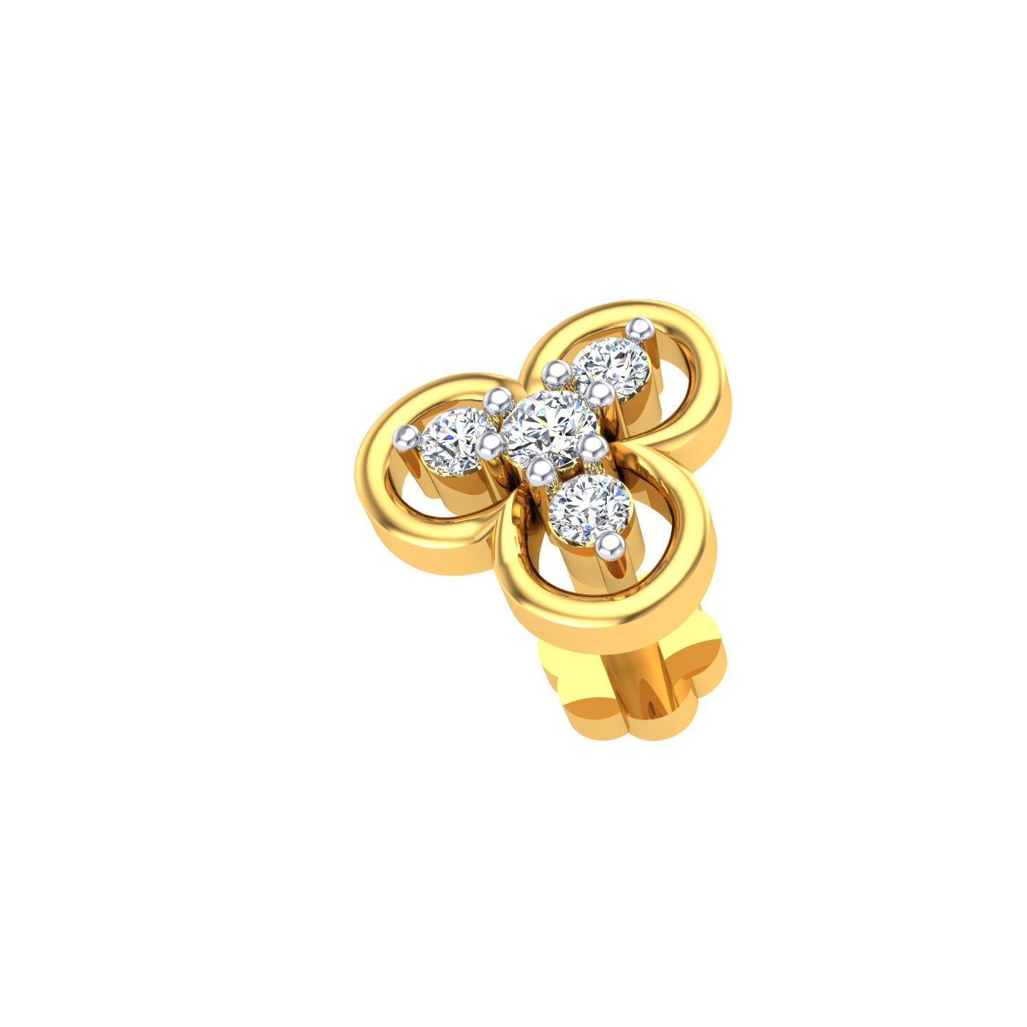 Trinity Bloom Diamond Nose Pin