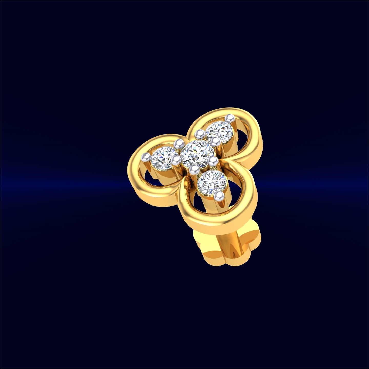 Trinity Bloom Diamond Nose Pin