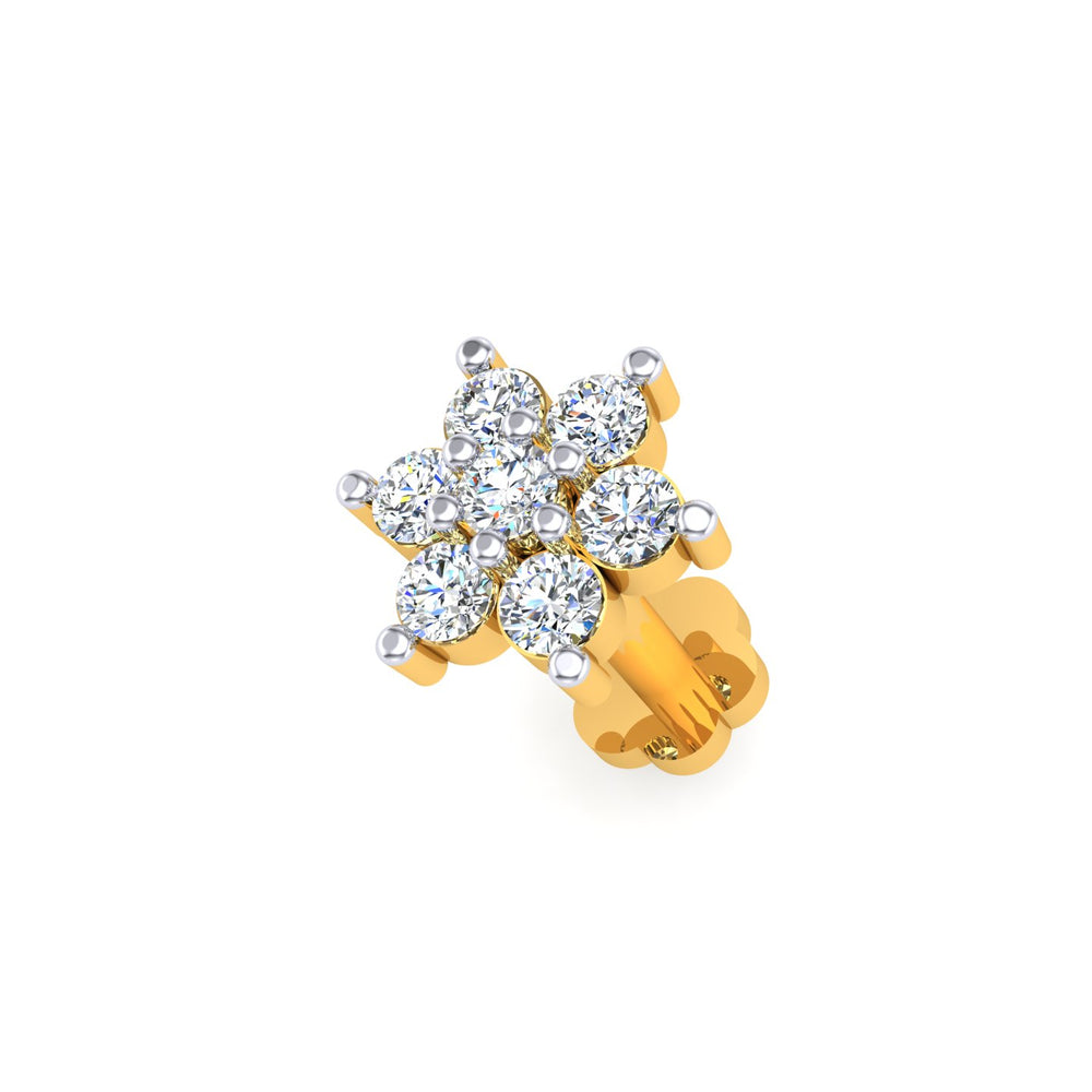 Celestial Blossom Diamond Nose Pin