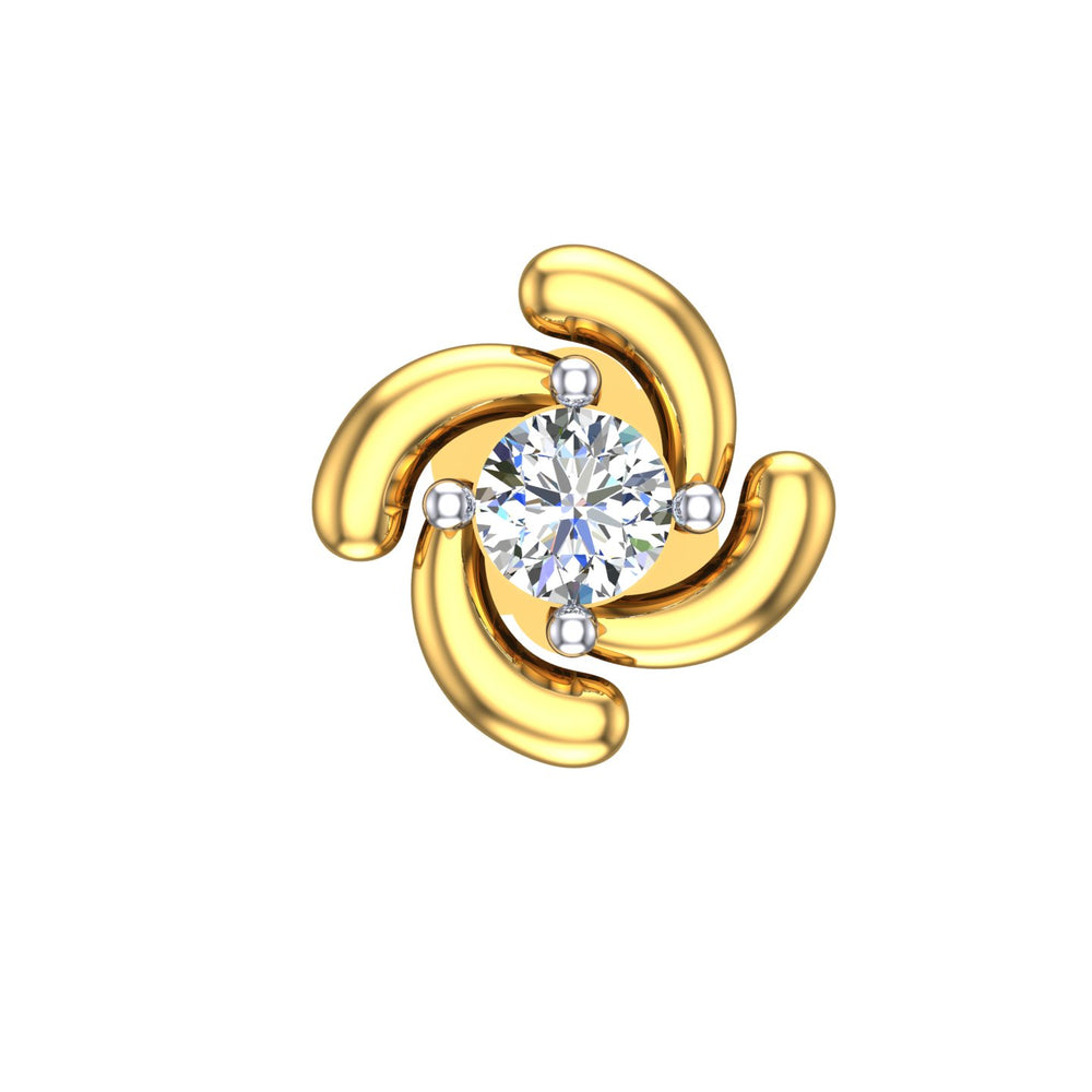 Radiant Vortex Solitaire Nose Pin