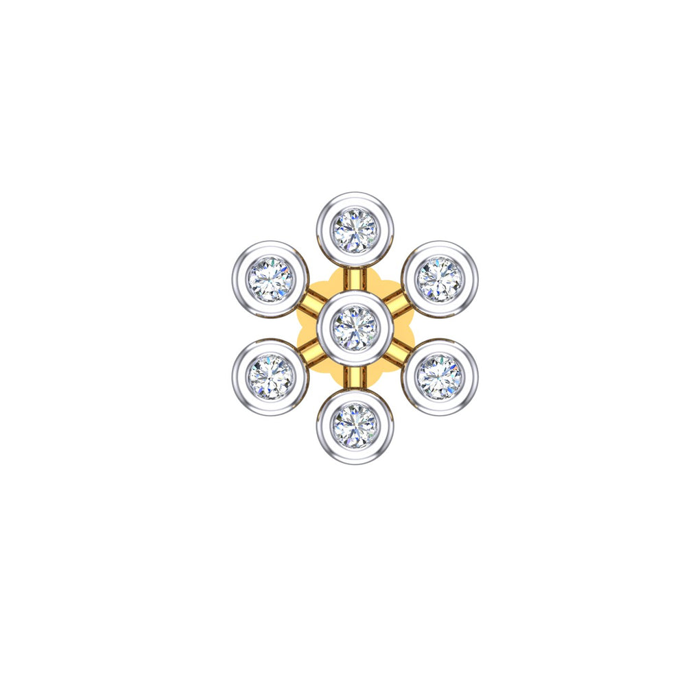 Snowflake Halo Diamond Nose Pin