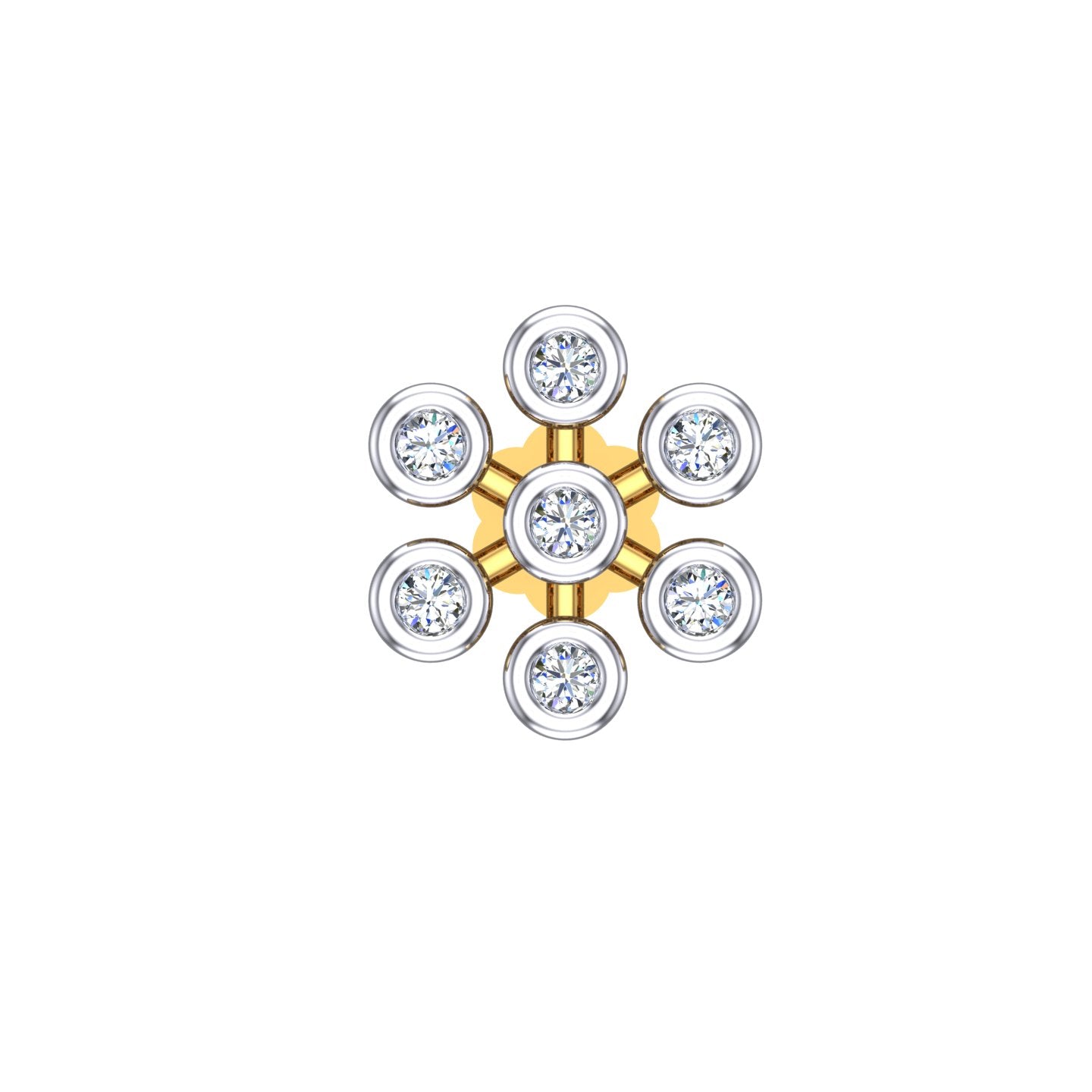 Snowflake Halo Diamond Nose Pin
