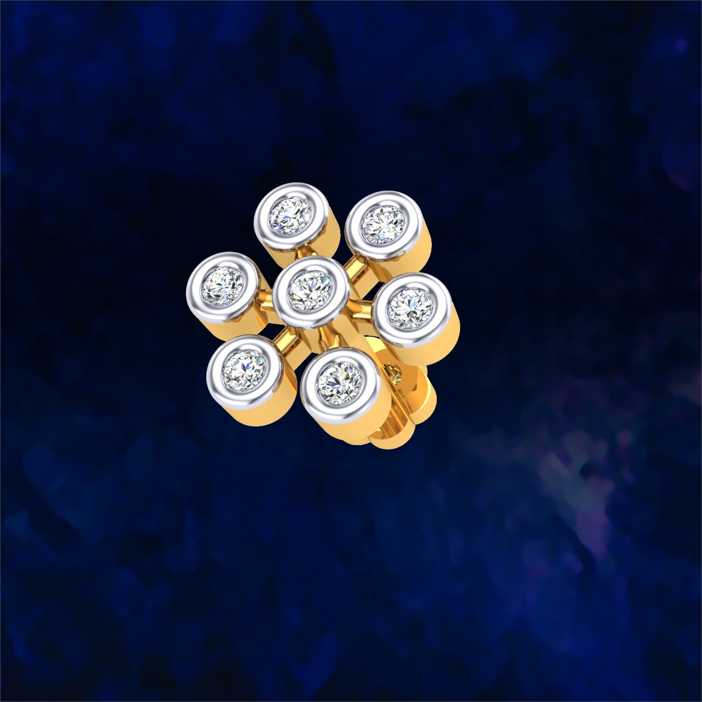 Snowflake Halo Diamond Nose Pin