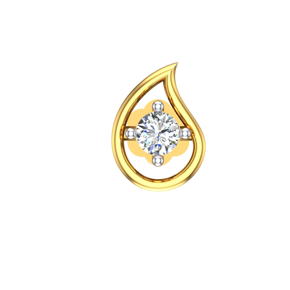 Golden Dewdrop Solitaire Nose Pin
