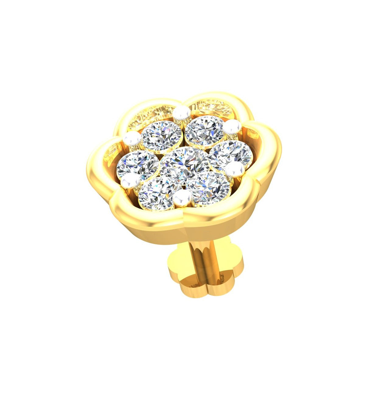 Rosette Bloom Diamond Nose Pin