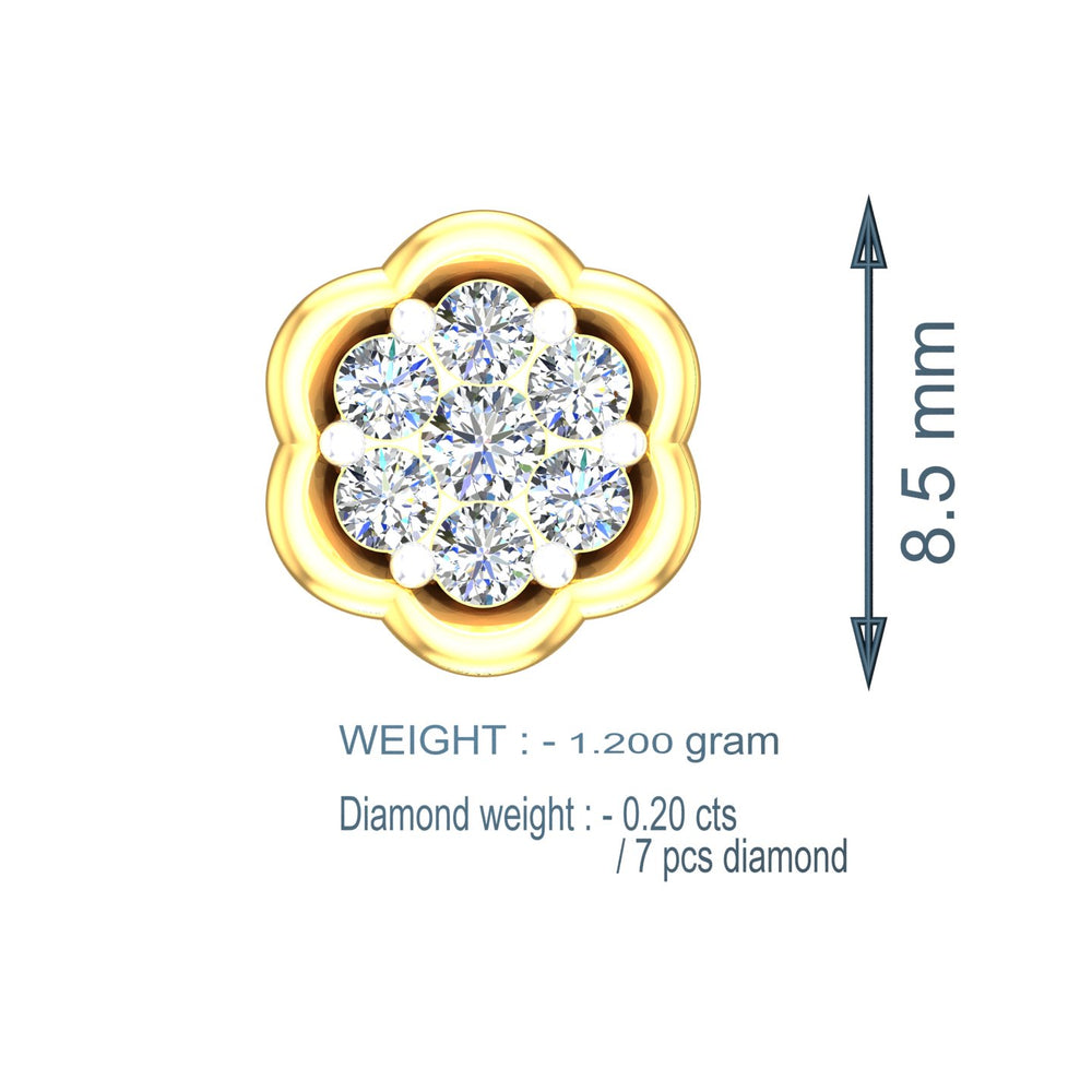 Rosette Bloom Diamond Nose Pin