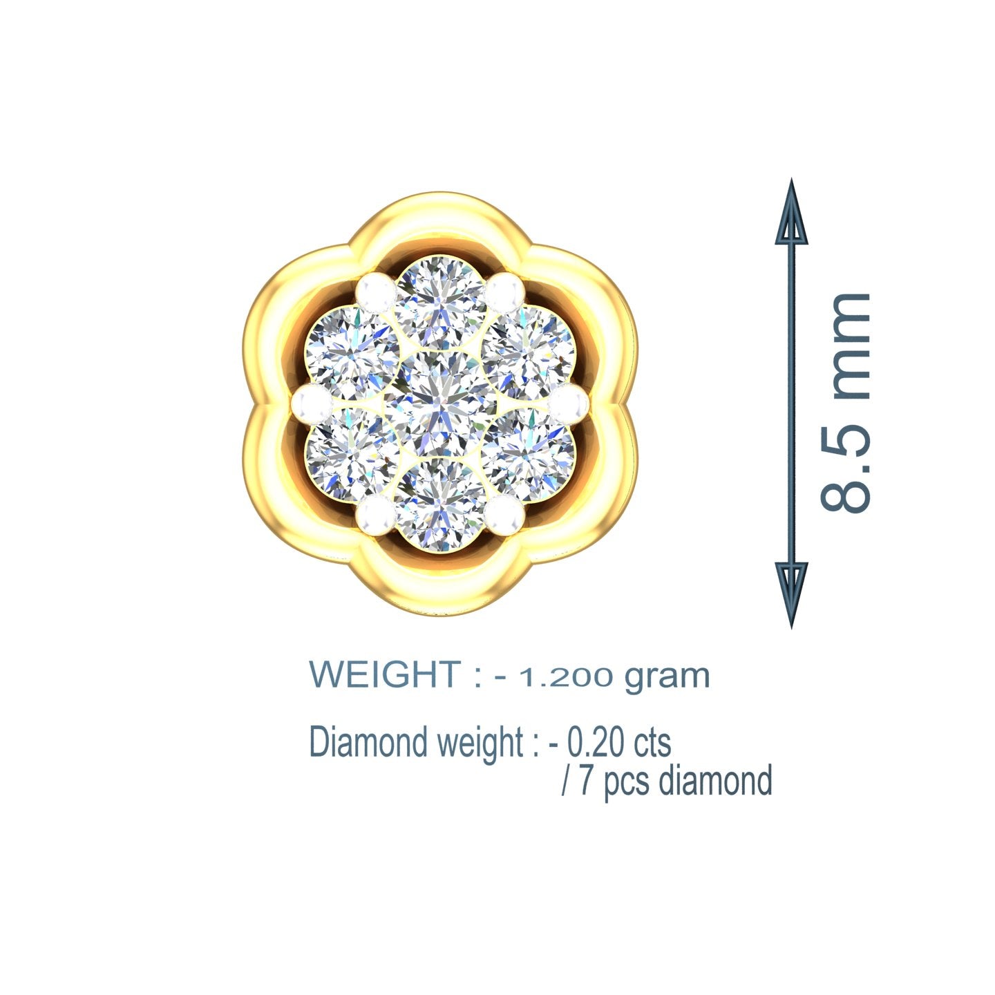 Rosette Bloom Diamond Nose Pin