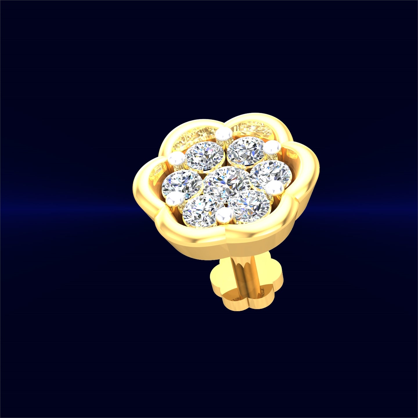 Rosette Bloom Diamond Nose Pin
