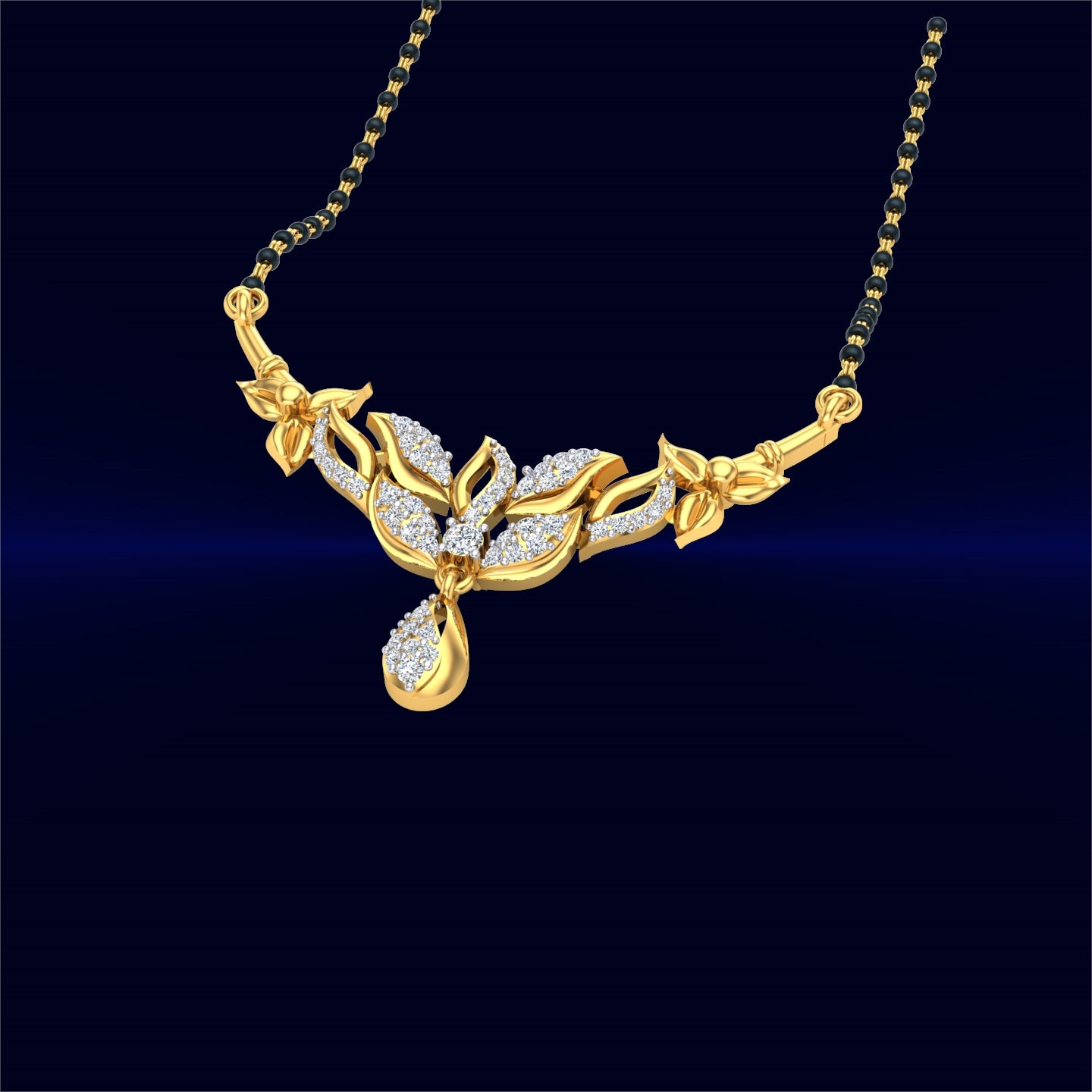 Diamond Bloom Drop Mangalsutra