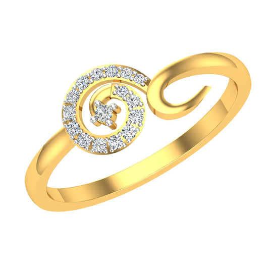 Swirl Spiral Halo Bypass Diamond Ring