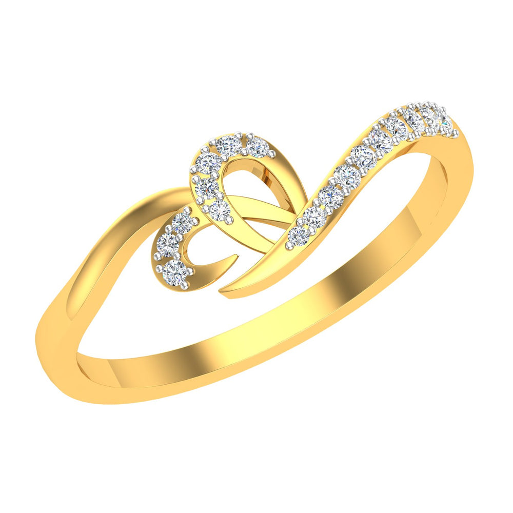 Asymmetrical Triple Wave Bypass Diamond Ring