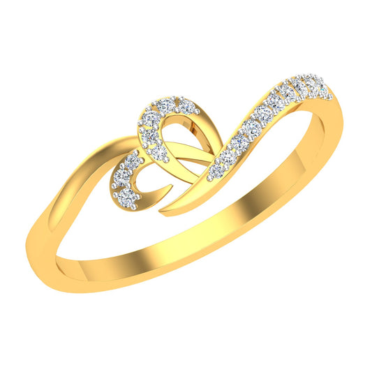 Asymmetrical Triple Wave Bypass Diamond Ring