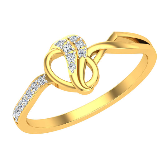Asymmetrical Ganesha Motif Bypass Diamond Ring