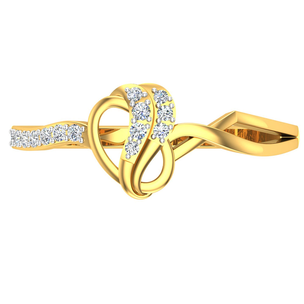Asymmetrical Ganesha Motif Bypass Diamond Ring