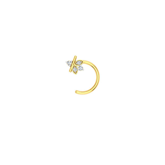 Twinkle Bow Diamond Nose Ring