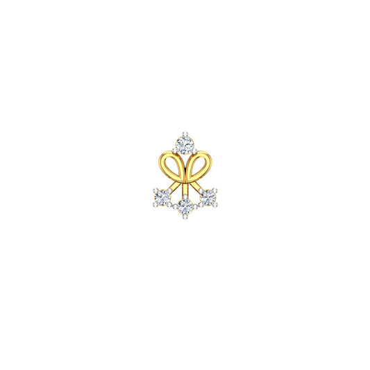Diamond Bow Bloom Nose Pin