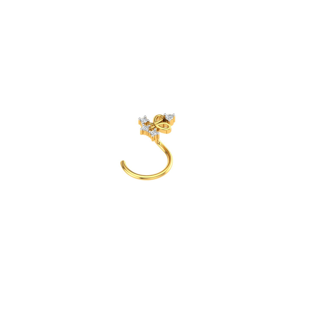 Diamond Bow Bloom Nose Pin