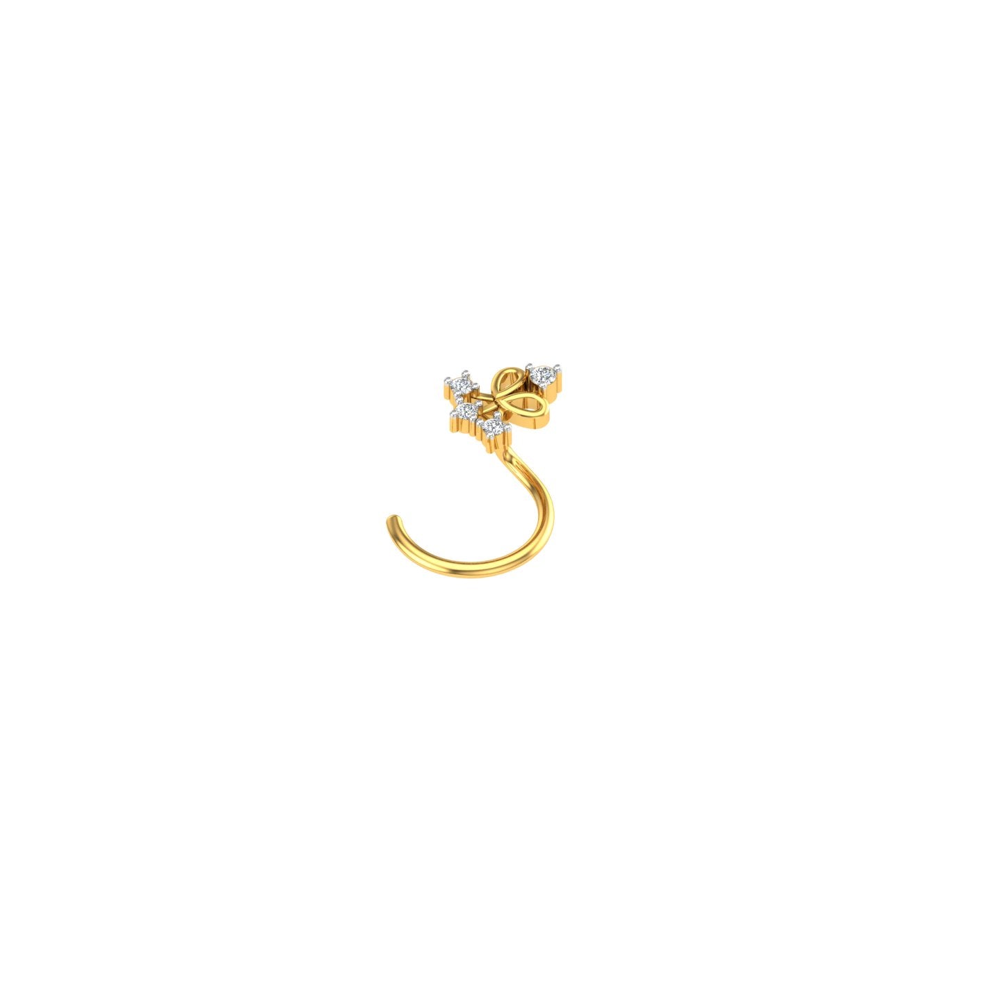 Diamond Bow Bloom Nose Pin
