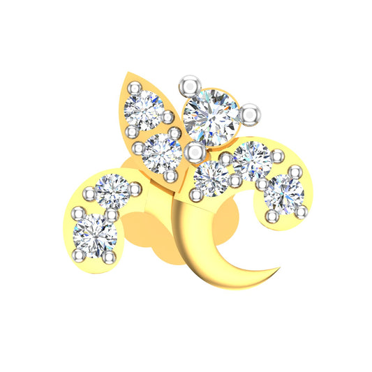 Leaf Glow Diamond Nose Ring