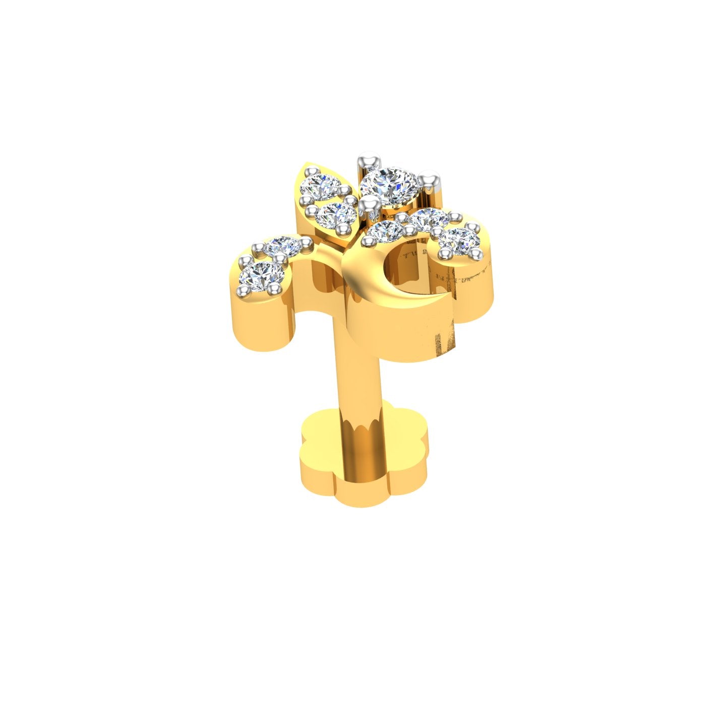 Leaf Glow Diamond Nose Ring