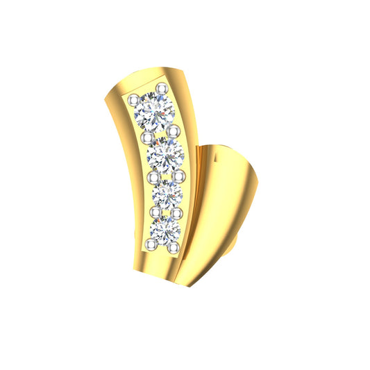 Peacock Feather Diamond Nose Pin