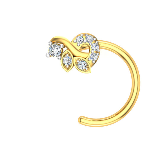 Twin Tulip Diamond Nose Ring