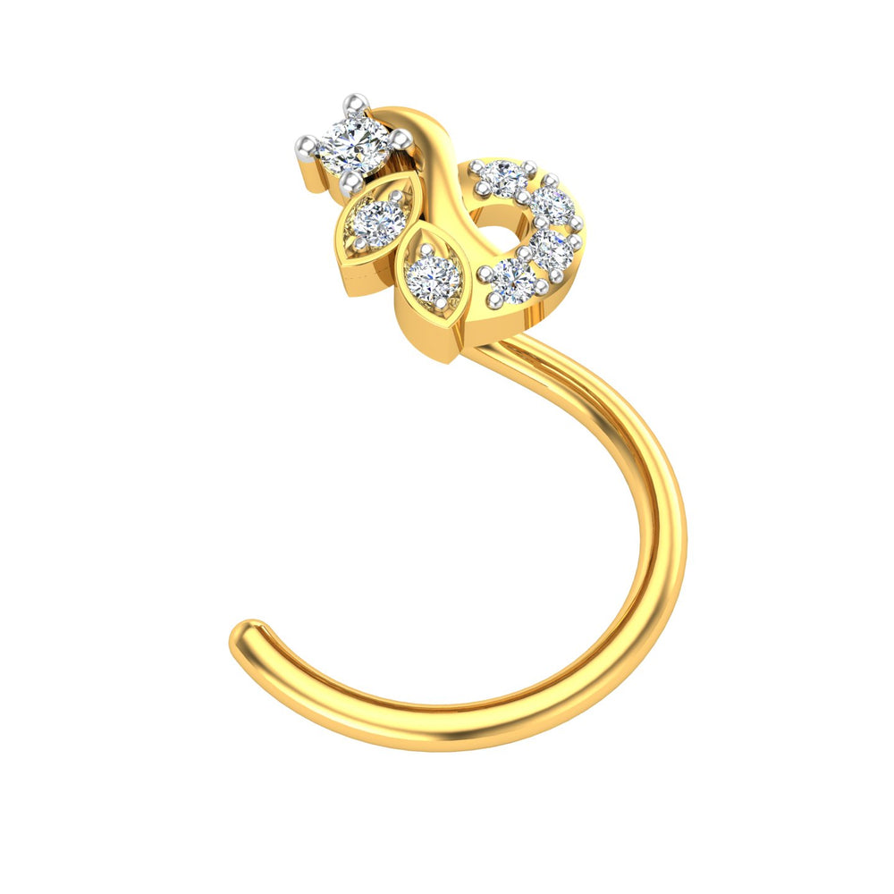 Twin Tulip Diamond Nose Ring