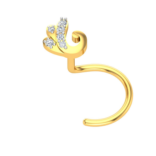 Celestial Swirl Diamond Nose Ring