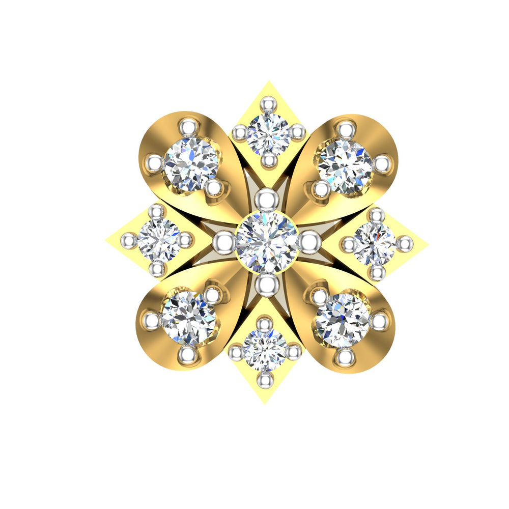 Moon Petal Diamond Nose Pin
