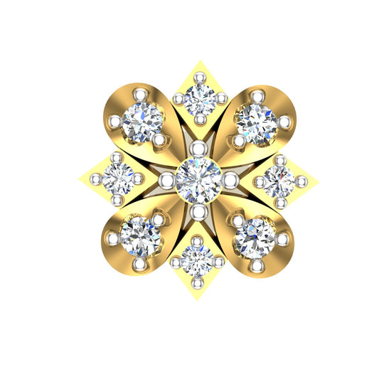 Moon Petal Diamond Nose Pin