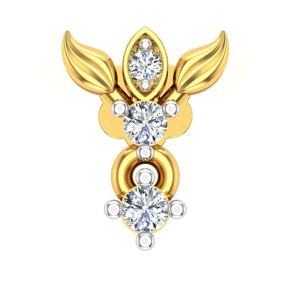 Aurelia Twin Drop Diamond Nose Pin