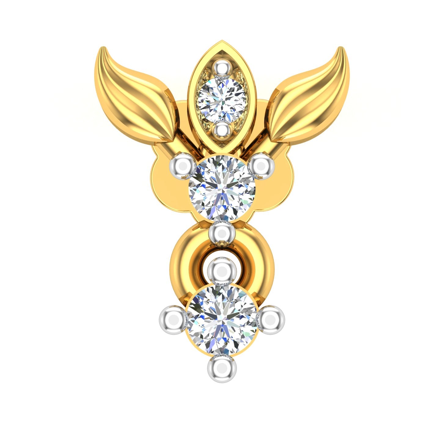 Aurelia Twin Drop Diamond Nose Pin