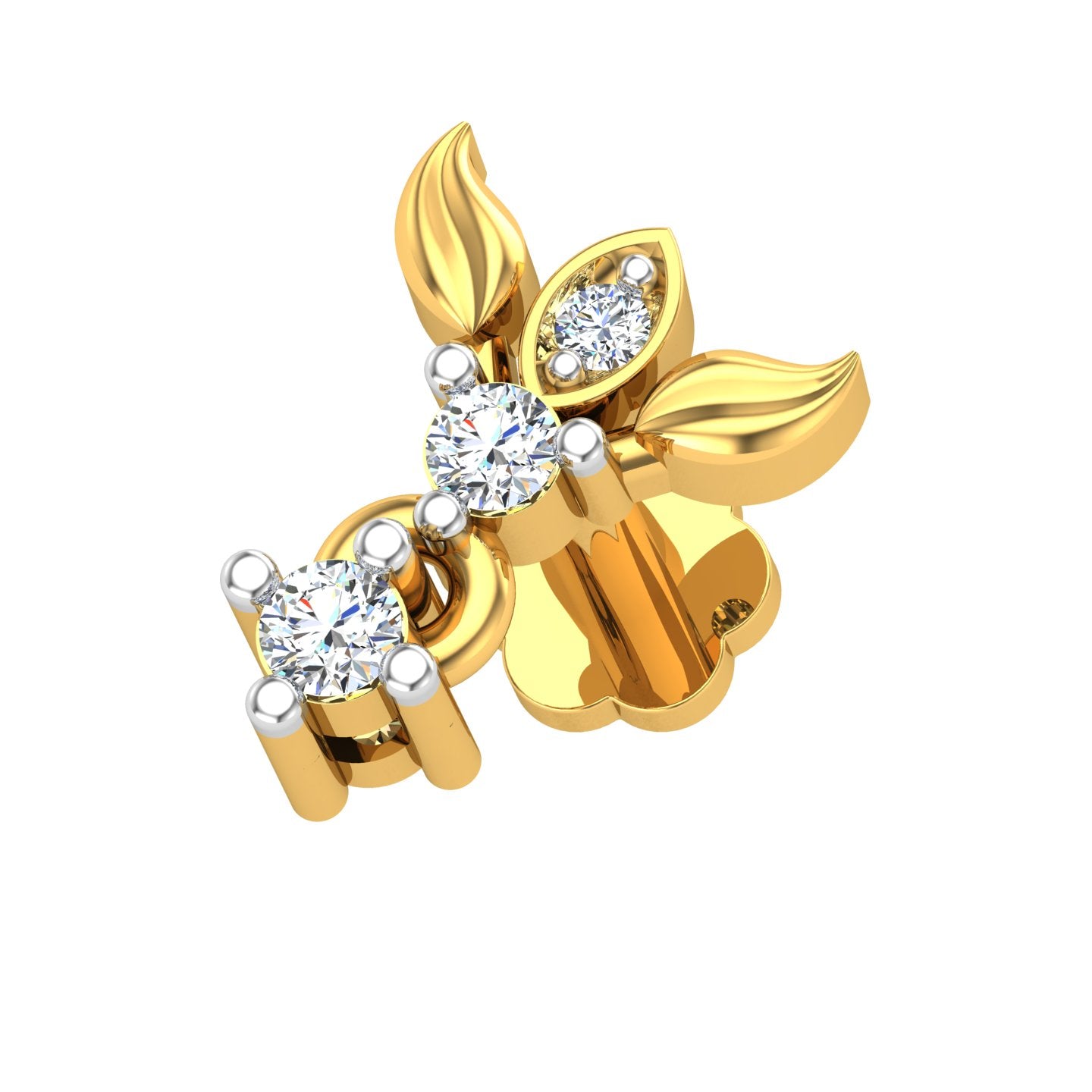 Aurelia Twin Drop Diamond Nose Pin