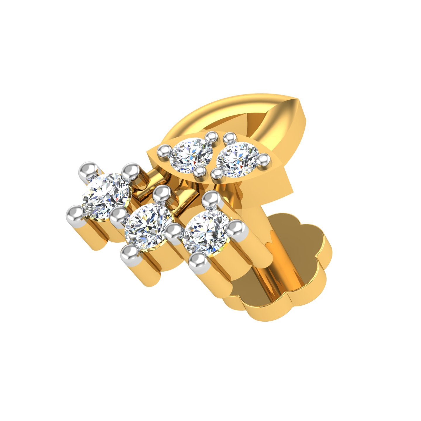 Trinity Cascade Diamond Nose Pin