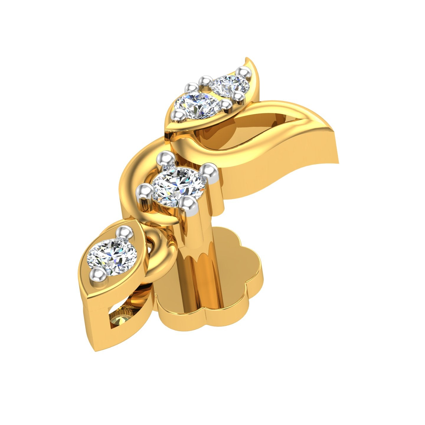 Veloura Leaf Diamond Nose Pin