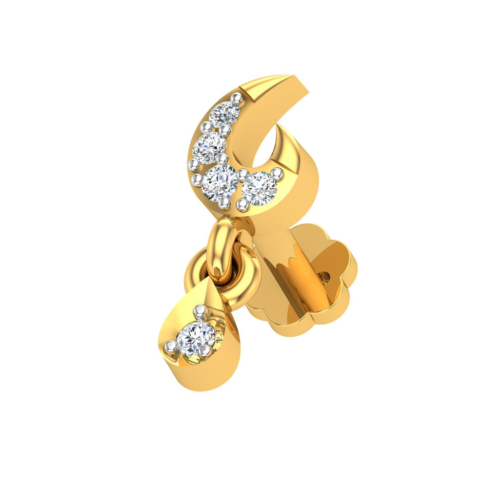 Lunara Drop Diamond Nose Pin