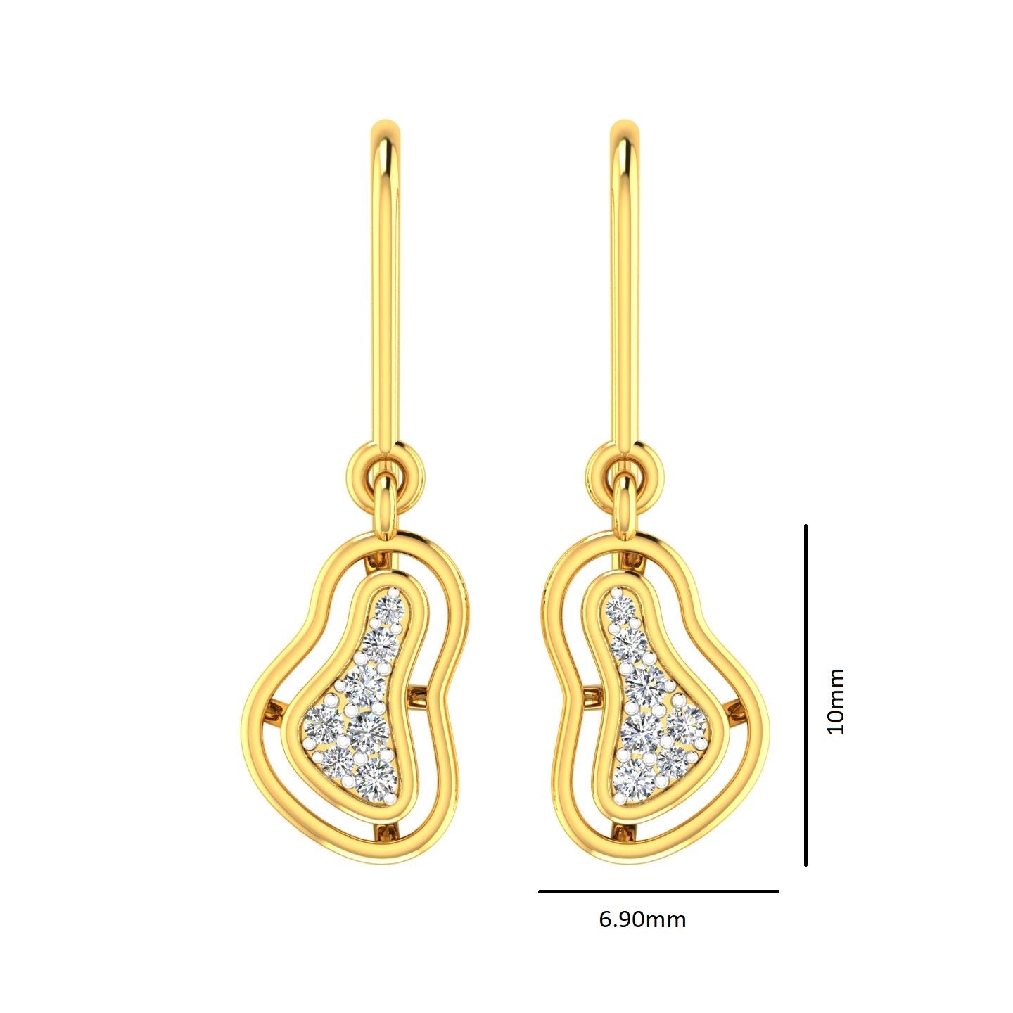Abstract Swirl Diamond Hanging Drops
