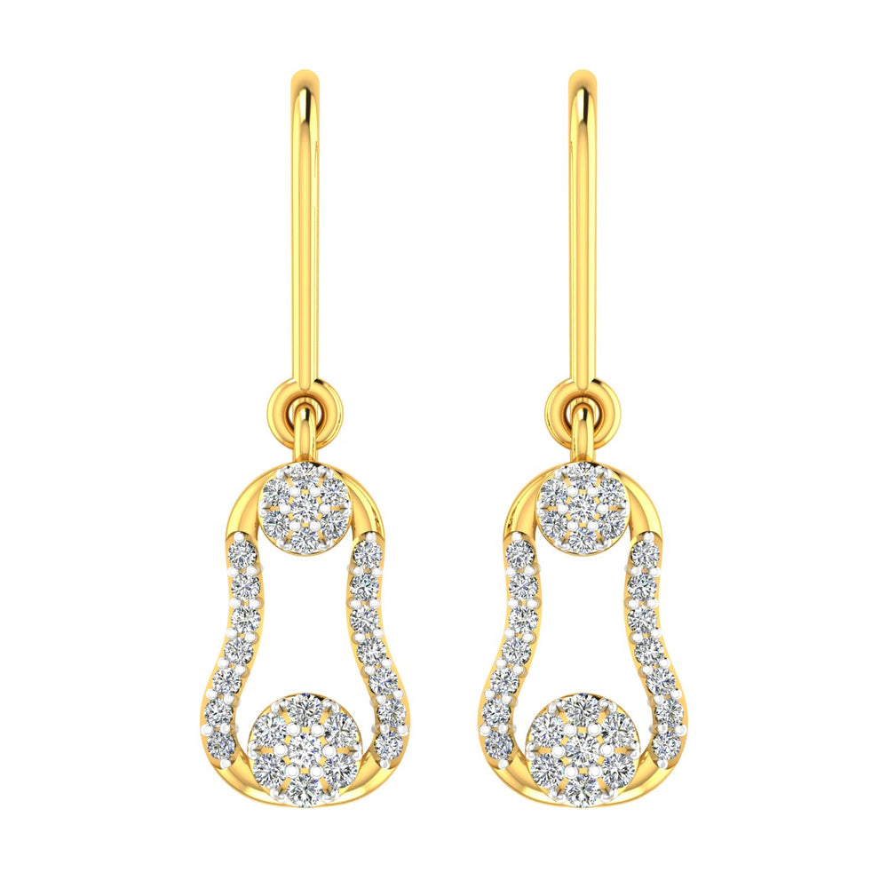 Dual Circle Diamond Hanging Drops