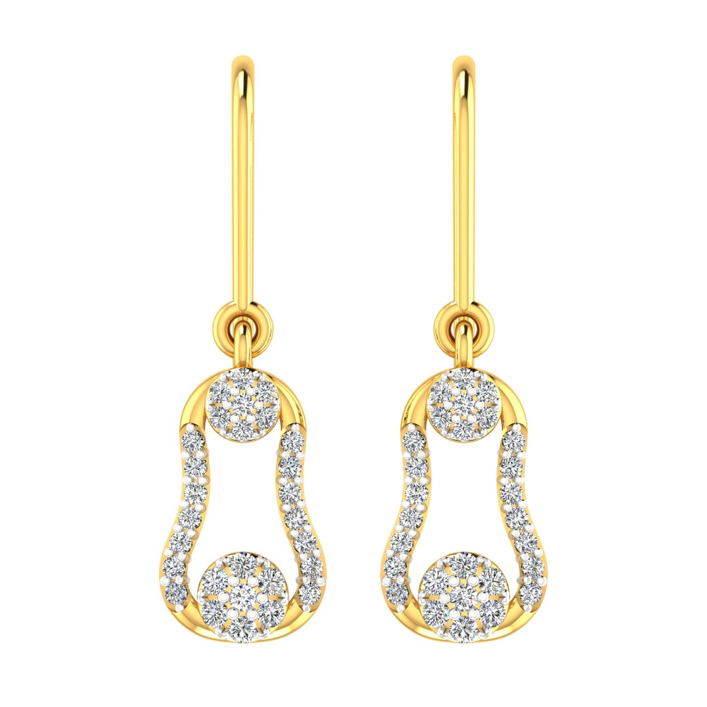 Dual Circle Diamond Hanging Drops