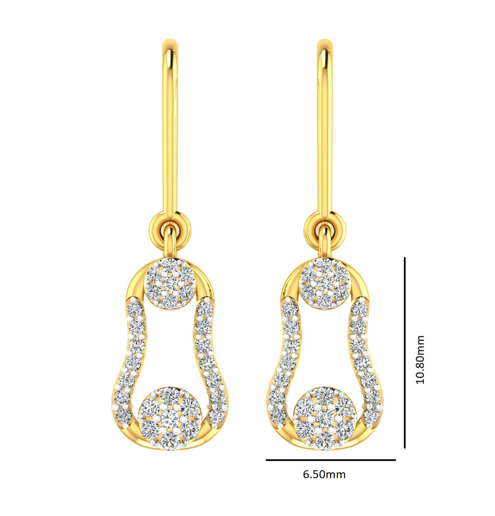 Dual Circle Diamond Hanging Drops