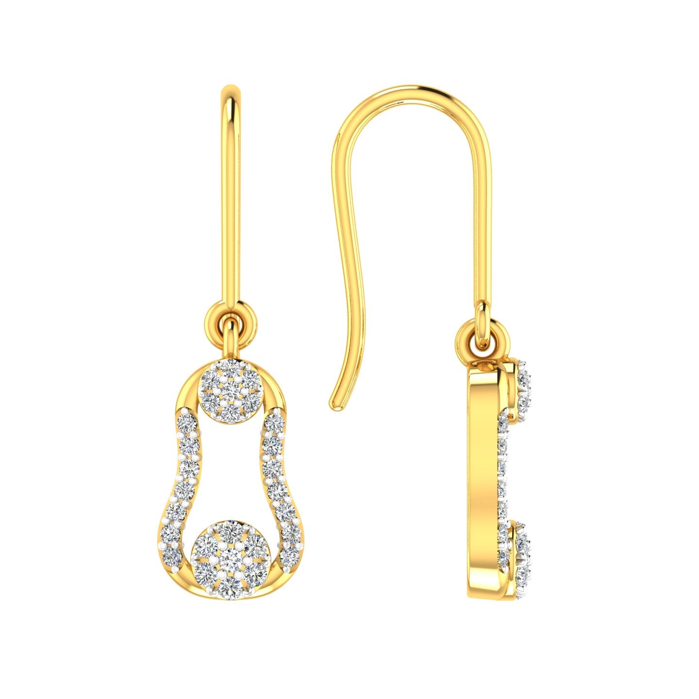 Dual Circle Diamond Hanging Drops