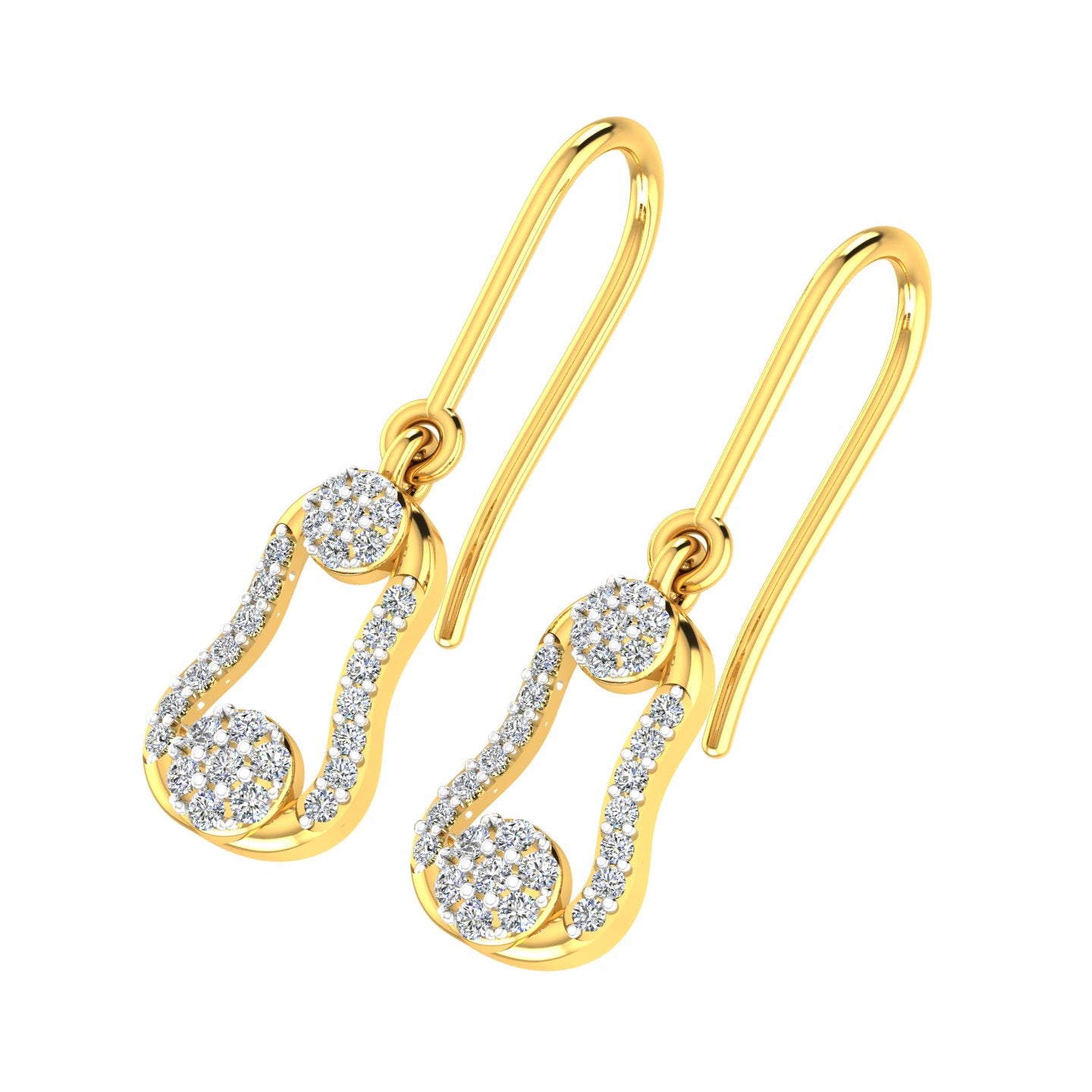 Dual Circle Diamond Hanging Drops