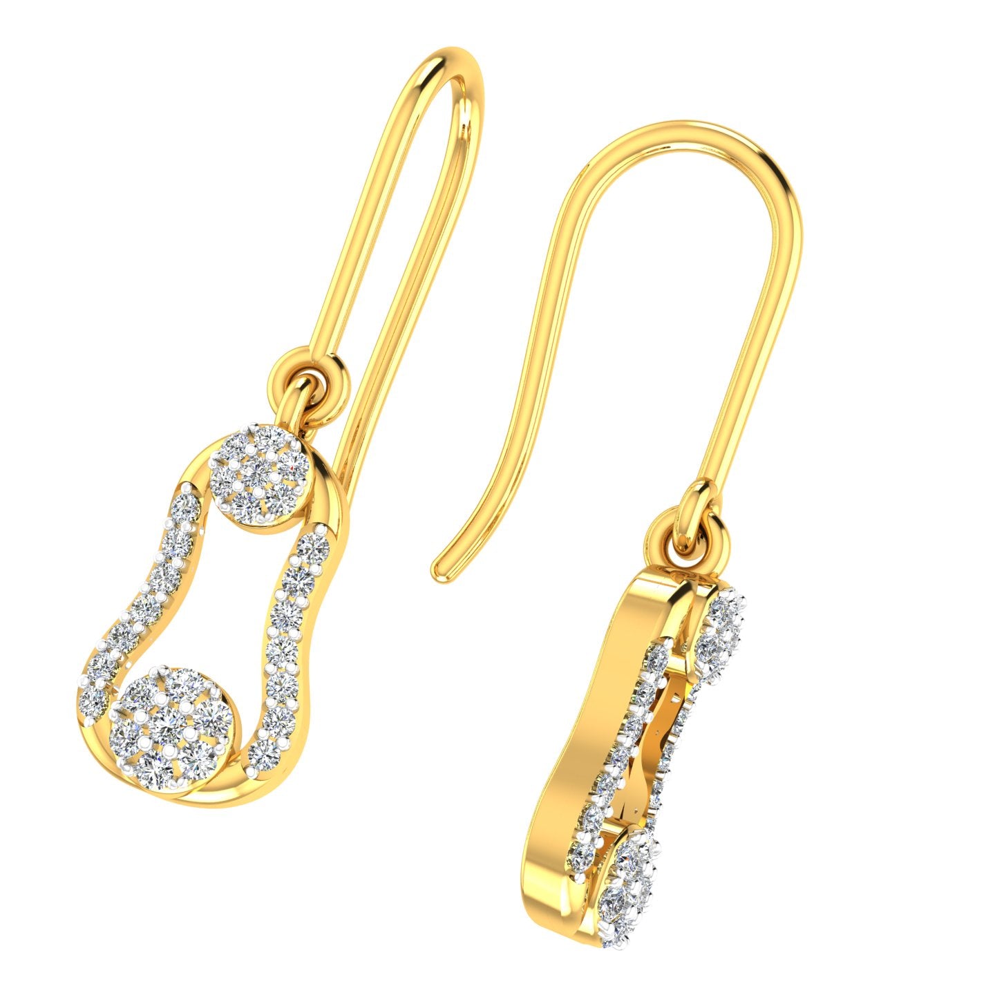 Dual Circle Diamond Hanging Drops