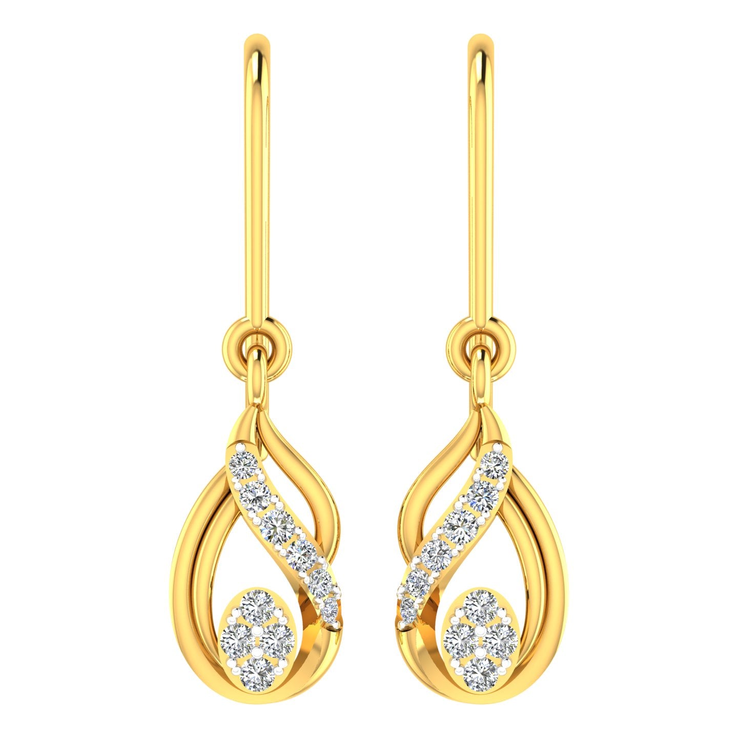 Diamond Teardrop Swirl Hanging Tops