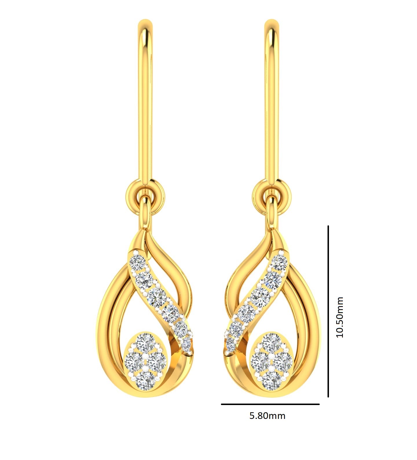 Diamond Teardrop Swirl Hanging Tops